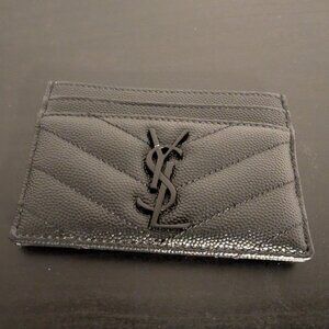 Saint Laurent - Great Condition - Monogram Card Case Grained Leather Cardholder